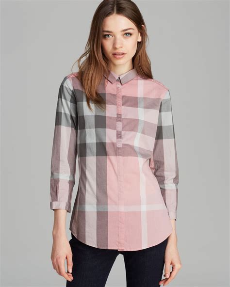 pink burberry shirt womens|pink Burberry check shirt.